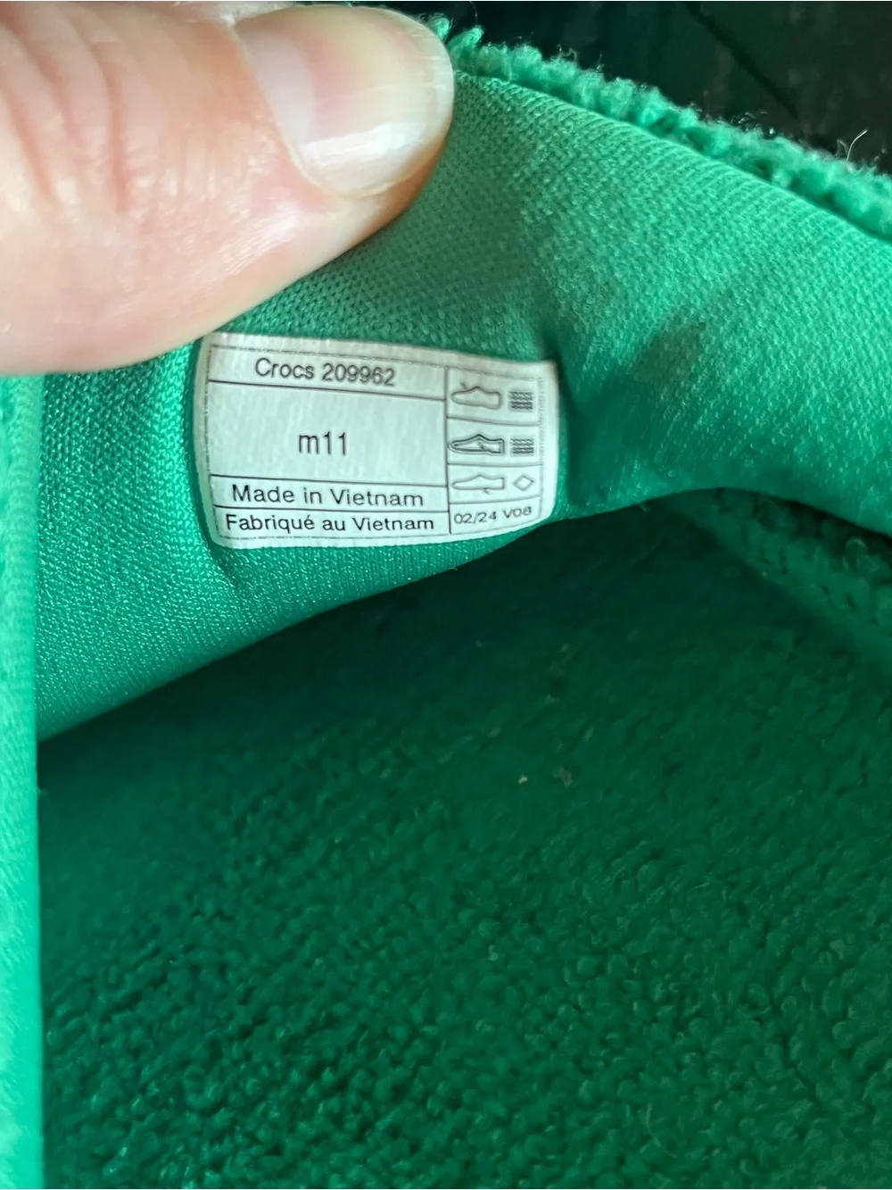 Crocs Classic Towel Slides in Green Ivy Mens Size 11